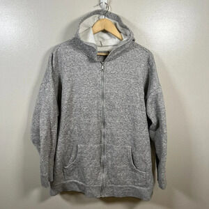 Madewell MWL Betterterry Full-Zip Hoodie Sweatshirt Size XXL Gray Cozy Lounge